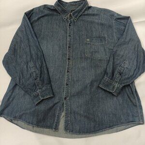 Dockers 4XL Men’s Button Down Long Sleeve Denim Shirt